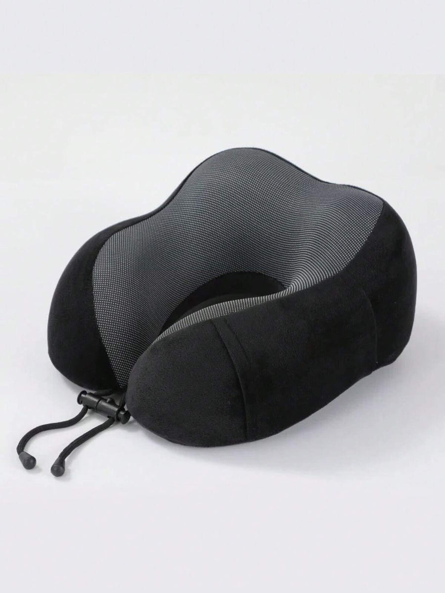 1pc Solid Color U-Shaped Memory Foam Travel Pillow, Neck Rest Cushion, Suitable For Travel & Relaxation